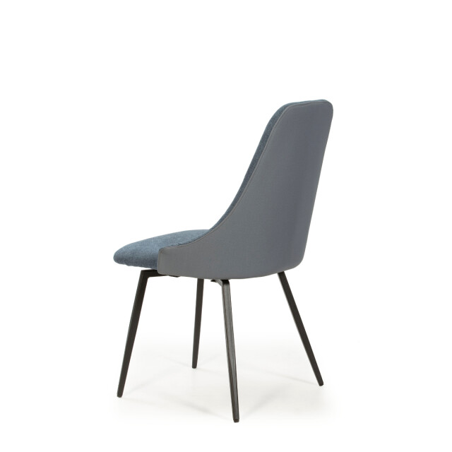 CaliCosy Set van 2 draaibare stoelen in stof met zwarte metalen poten l50 cm elma 3078768 large