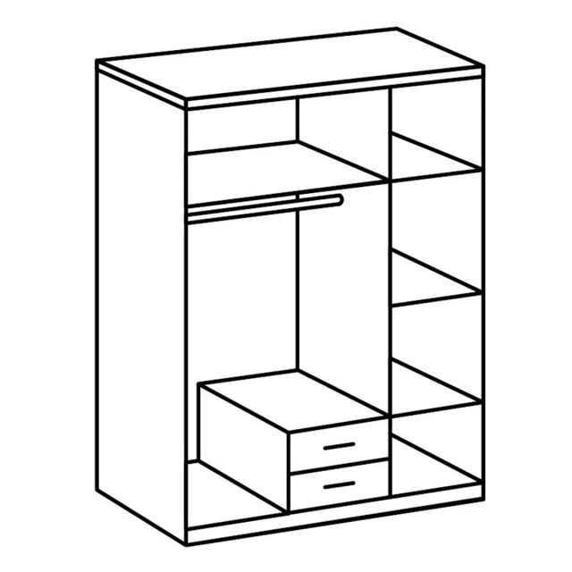 CaliCosy Kast met 3 deuren, eikenhouten decor en 2 laden l135 cm 2930628 large