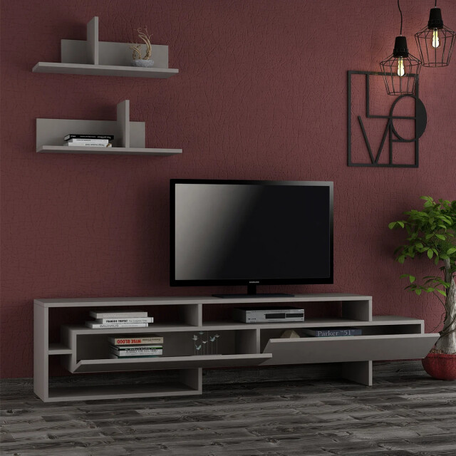 CaliCosy Tv-meubel met 2 deuren en 2 muurplanken l180 cm gara 2937433 large