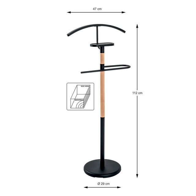 CaliCosy Butler van beukenhout en zwart metaal h112 cm 2951164 large