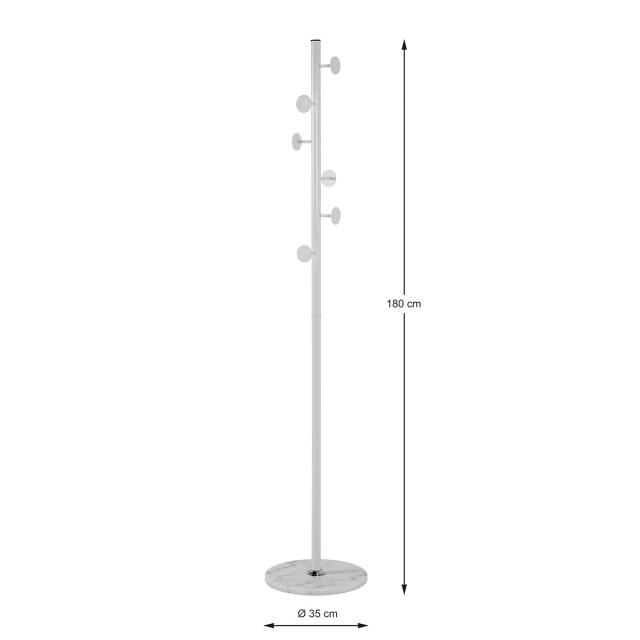 CaliCosy Kapstok van marmer en wit metaal h180 cm 2951162 large