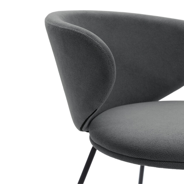CaliCosy Set van 2 stoelen in stof met zwarte metalen poten l60 cm rush 3078762 large