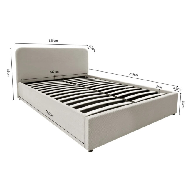 CaliCosy Opbergbed 140x190 cm met hoofdbord bekleed met livy 2979229 large