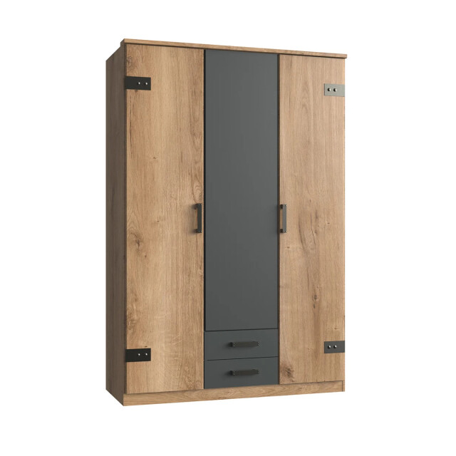 CaliCosy Kast met 3 deuren, eikenhouten decor en 2 laden l135 cm 2930628 large