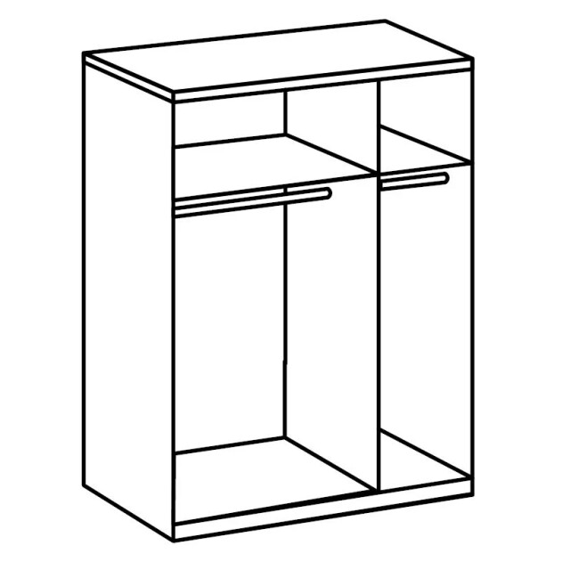 CaliCosy Kledingkast met 2 schuifdeuren waarvan 1 spiegel l135 cm 2930655 large
