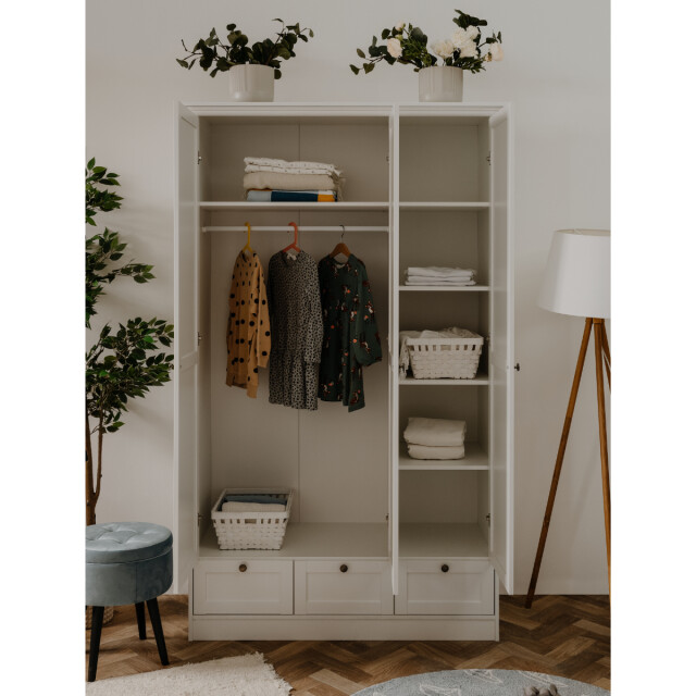 CaliCosy Kast 3 deuren en 3 lades wit l120 cm landwood 3059341 large
