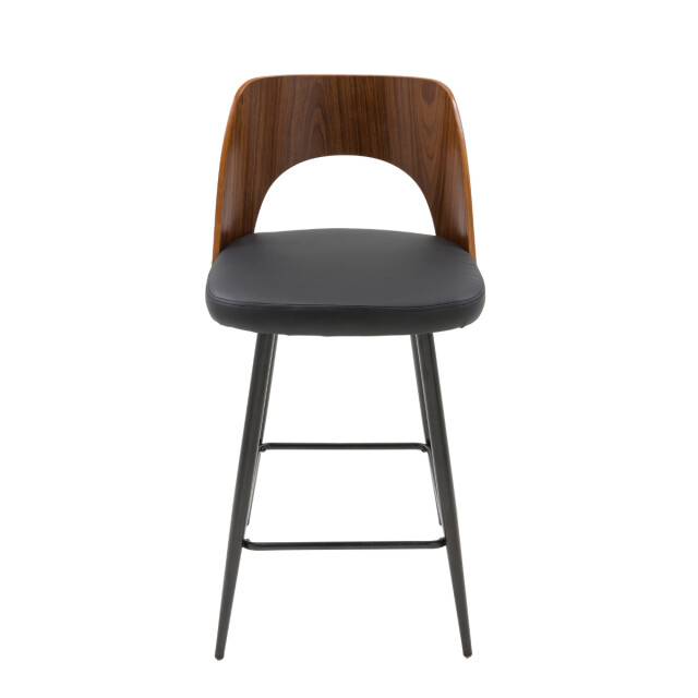 Signature Barkruk in zwart vinyl l45 cm austin 3061001 large