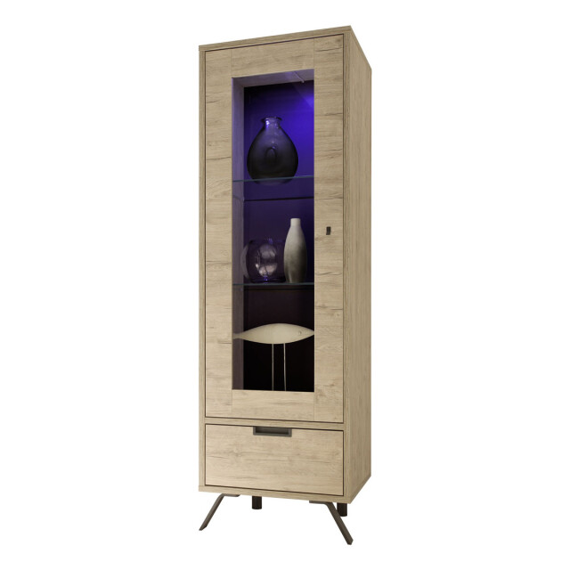 CaliCosy Vitrine 1 deur in glas met 1 lade zonder verlichting h177 cm palma 2930128 large