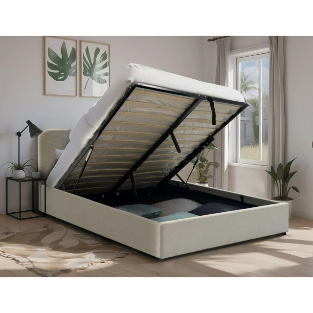 CaliCosy Opbergbed 140x190 cm met hoofdbord bekleed met livy 2979229 large