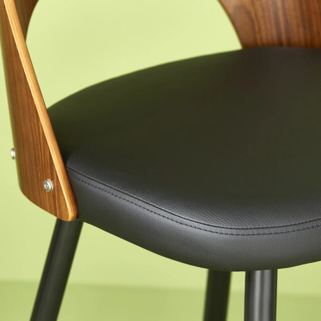 Signature Barkruk in zwart vinyl l45 cm austin 3061001 large