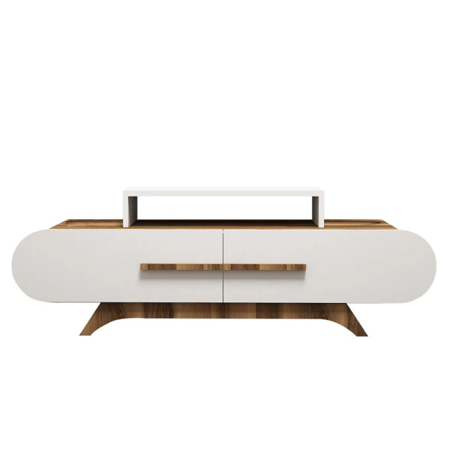 CaliCosy Tv-meubel 2 deuren walnoot en wit decor l145 cm 2930449 large