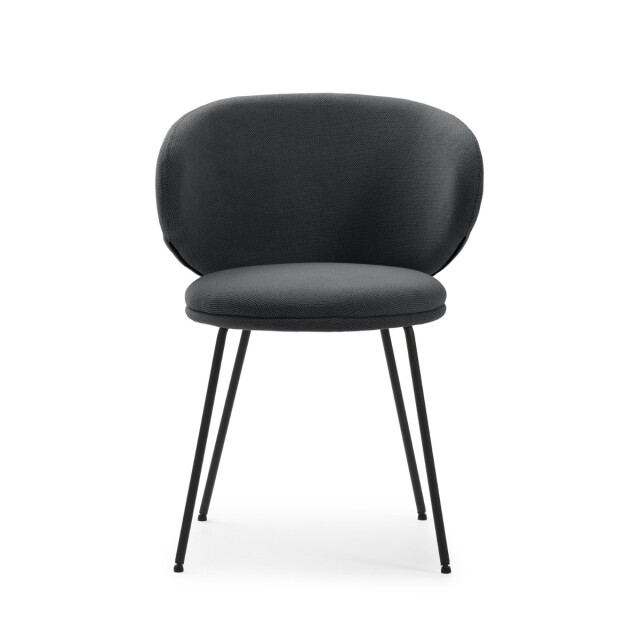 CaliCosy Set van 2 stoelen in stof met zwarte metalen poten l60 cm rush 3078762 large