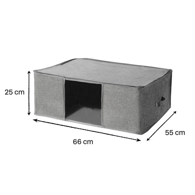CaliCosy Opberghoes voor dekbed in grijze linnenlook stof l66 cm 3040343 large