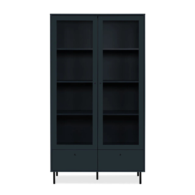 CaliCosy Vitrine 2 glazen deuren en 2 laden marineblauw h183 cm bogota 2930729 large