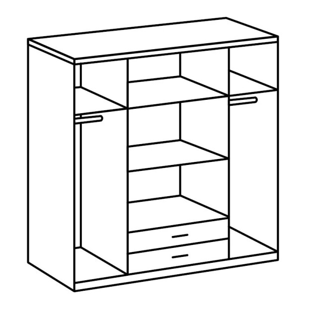 CaliCosy Kast met 4 deuren, eiken en grafietdecor l180 cm 2930629 large