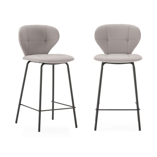 CaliCosy Set van 2 krukken met zwarte metalen poten h67 cm maura 3078781 large