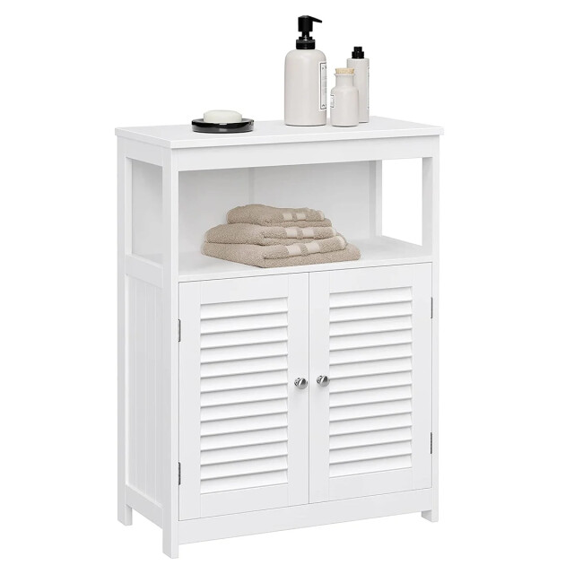 CaliCosy Wit opbergmeubel met 2 jaloeziedeuren en 1 vak l60 x h80cm 2930007 large