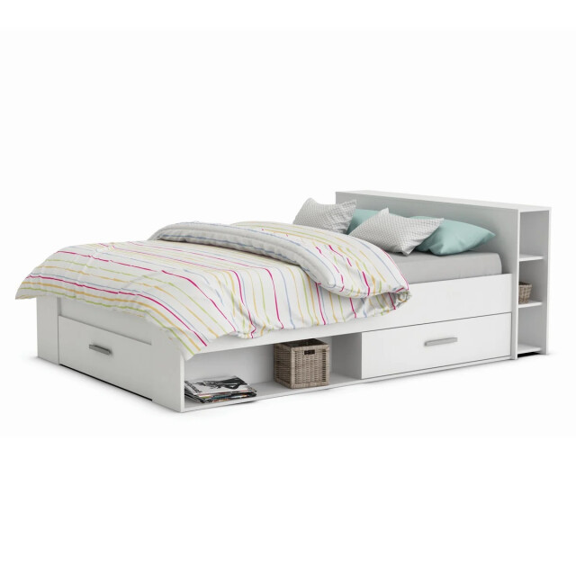 CaliCosy Bed 2 plaatsen wit met 3 laden en nissen 140x190 cm pocket 2930587 large