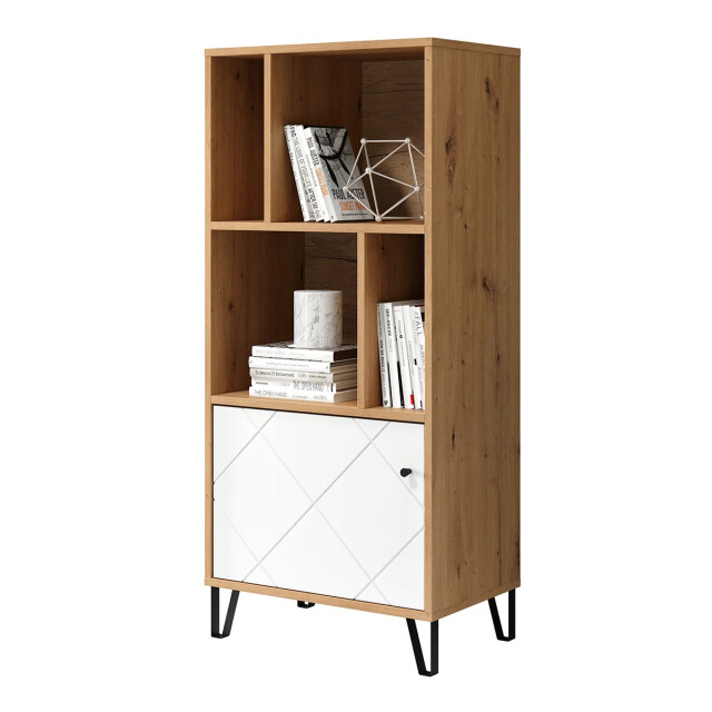 CaliCosy Bibliotheek 1 deur en 4 nissen mat wit h136 cm touch 2931968 large