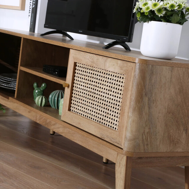 CaliCosy Tv-meubel 2 deuren in rotanvlechtwerk l140 cm palmo 2948139 large