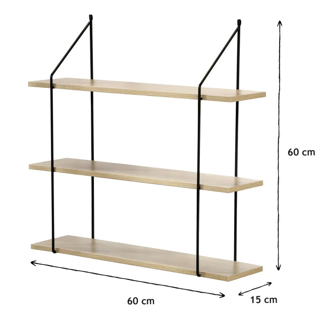 CaliCosy Wandplank 3 niveaus houtdecor l60 cm 2929347 large
