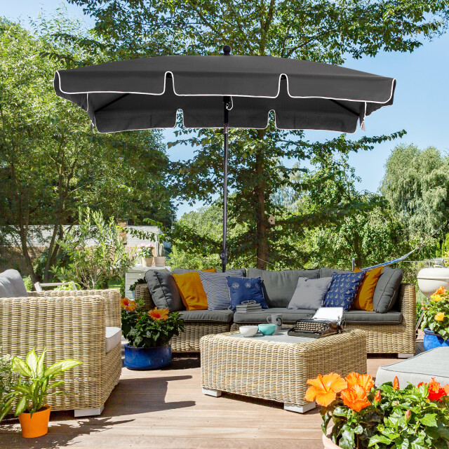 4goodz Outsunny parasol rechthoek met volant 198x130 cm - 3169340 large