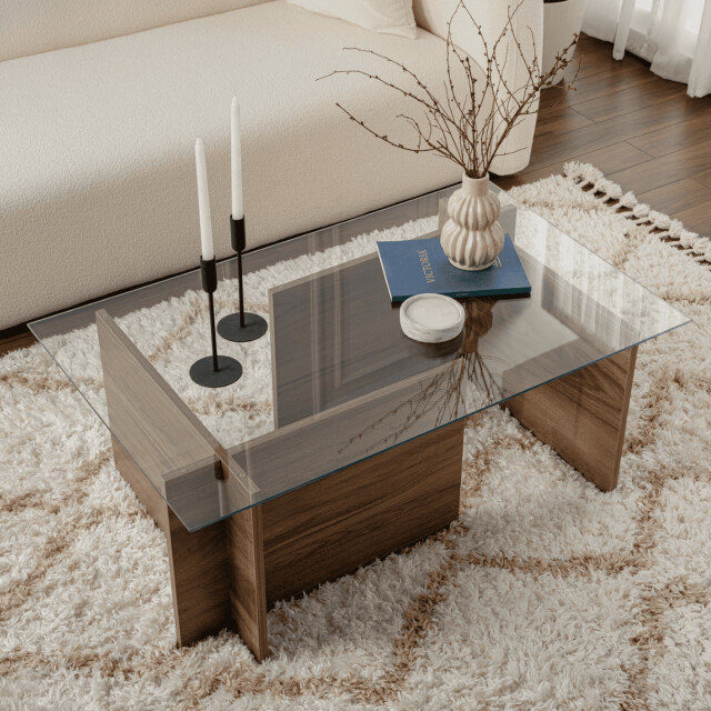 CaliCosy Salontafel met glazen blad l105 cm noah 3046340 large