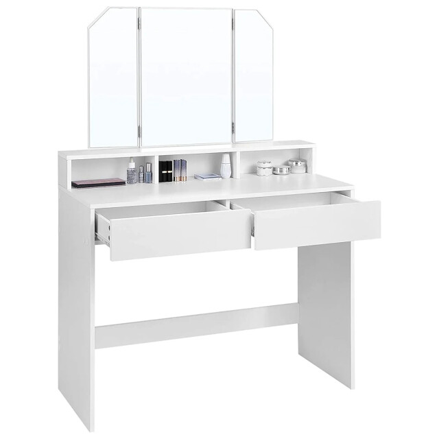 CaliCosy Kaptafel wit met 3-delige spiegel en 2 lades l100 cm 2930008 large
