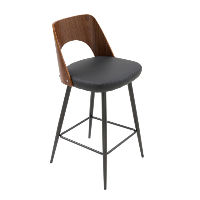 Signature Barkruk in zwart vinyl l45 cm austin 3061001 large