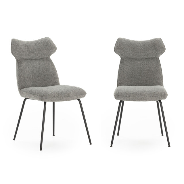 CaliCosy Set van 2 stoelen in stof met zwarte metalen poten l47 cm dara 3078556 large