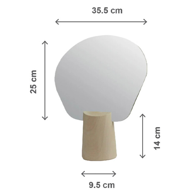 CaliCosy Spiegel op houten voetstuk van massief lindehout l35,5 cm 2931689 large