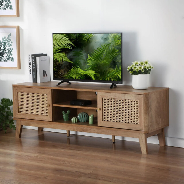 CaliCosy Tv-meubel 2 deuren in rotanvlechtwerk l140 cm palmo 2948139 large