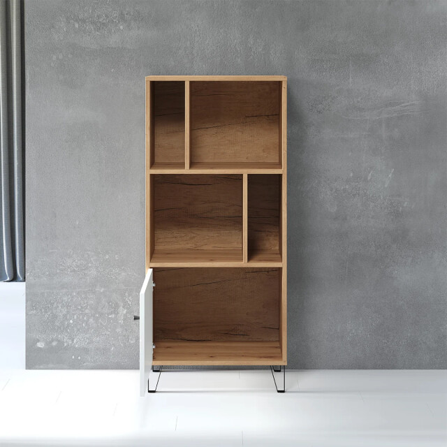 CaliCosy Bibliotheek 1 deur en 4 nissen mat wit h136 cm touch 2931968 large