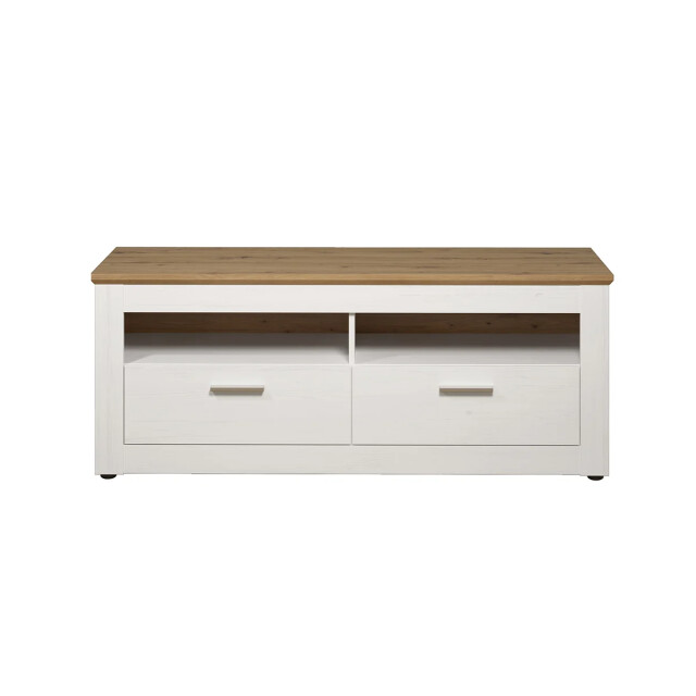 CaliCosy Tv-meubel 2 laden en 2 vakken, lichte houten en witte decoratie, l148 cm shade 2930368 large