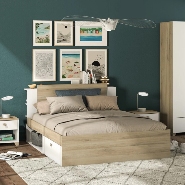 CaliCosy Bed van 140x190/200 cm met 2 laden en 2 vakken l144,7 cm 2937691 large