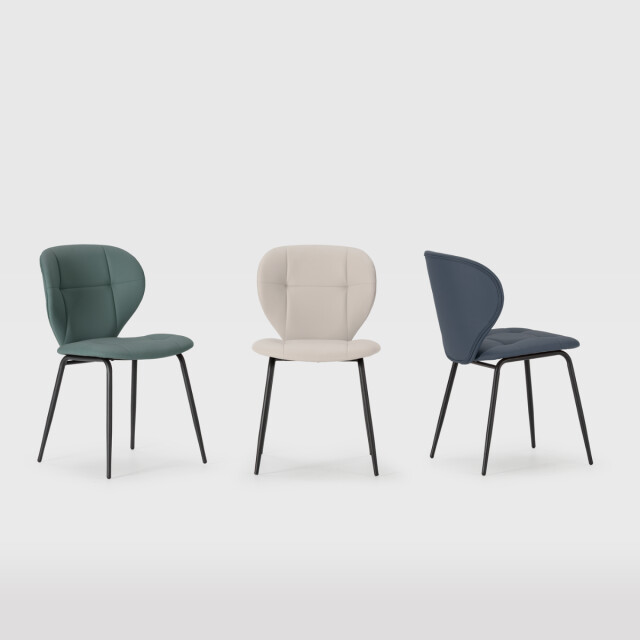 CaliCosy Set van 2 stoelen met zwarte metalen poten l50 cm maura 3078779 large