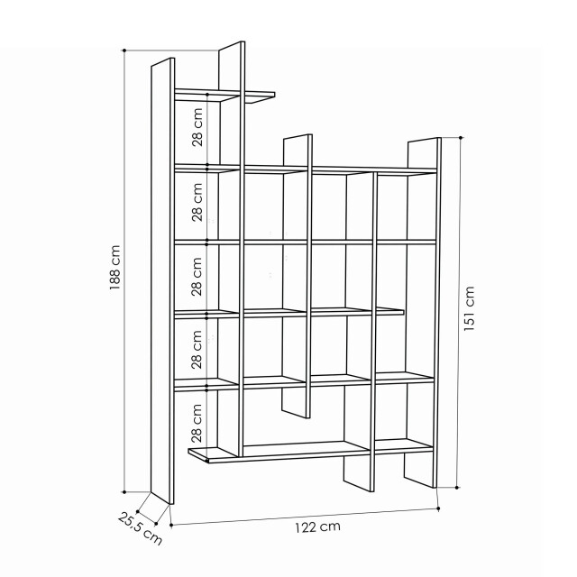 CaliCosy Rek 18 planken h188 cm manco 3061239 large