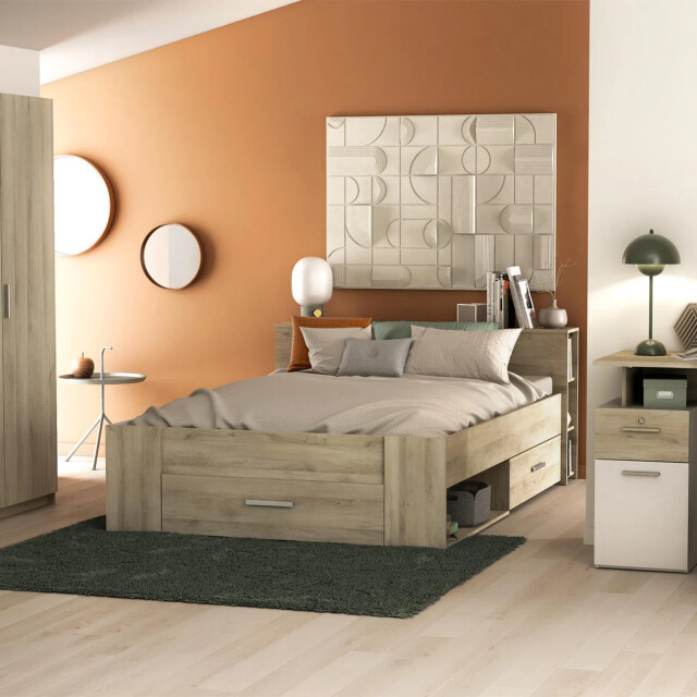 CaliCosy Bed met 2 plaatsen, 3 laden en vakken 140 x 190 cm pocket 2937591 large