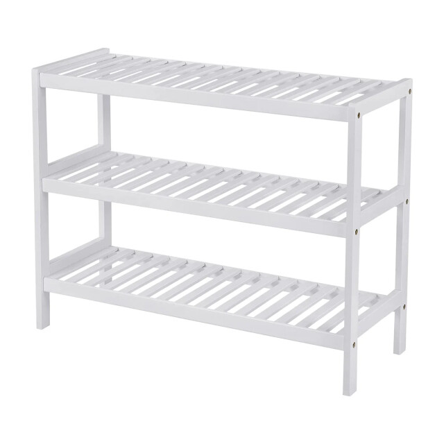 CaliCosy Schoenenrek met 3 niveaus van wit bamboe l70 cm 2929386 large