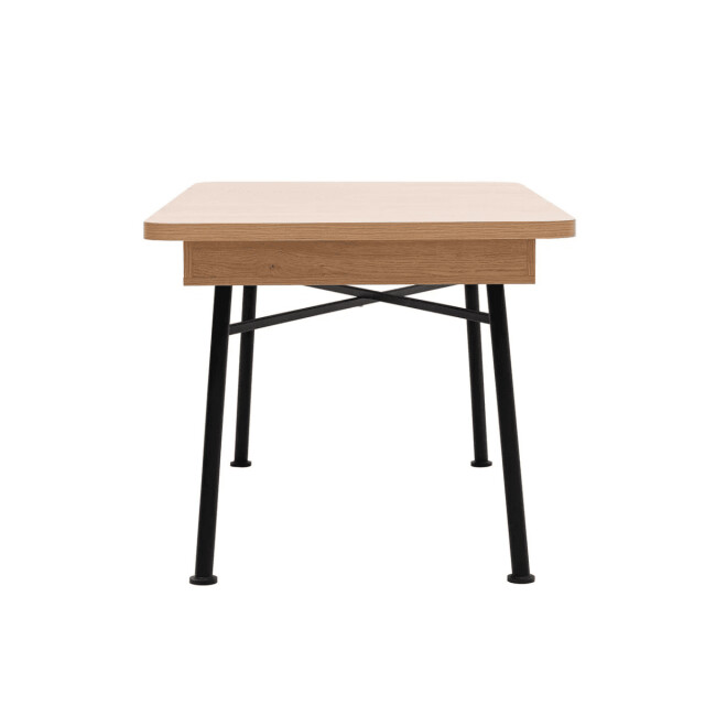 CaliCosy Uitschuifbare tafel van 160 tot 198 cm, eiken en zwart decor nala 3061559 large