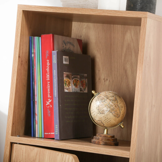 CaliCosy Set van 2 nachtkastjes met 2 compartimenten, houtdecor, 1 deur 2929586 large