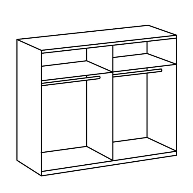 CaliCosy Kledingkast met 2 schuifdeuren: 1 eikenhouten decor + 1 grafiet l180cm 2930626 large