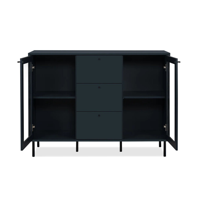 CaliCosy Buffet 3 lades 2 glazen deuren marineblauw l120 cm bogota 2930267 large