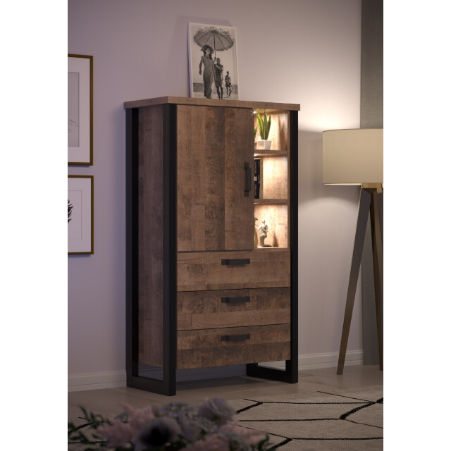 CaliCosy Hoog dressoir met 1 deur, 3 lades en 3 open vakken l87 cm emile 3042319 large