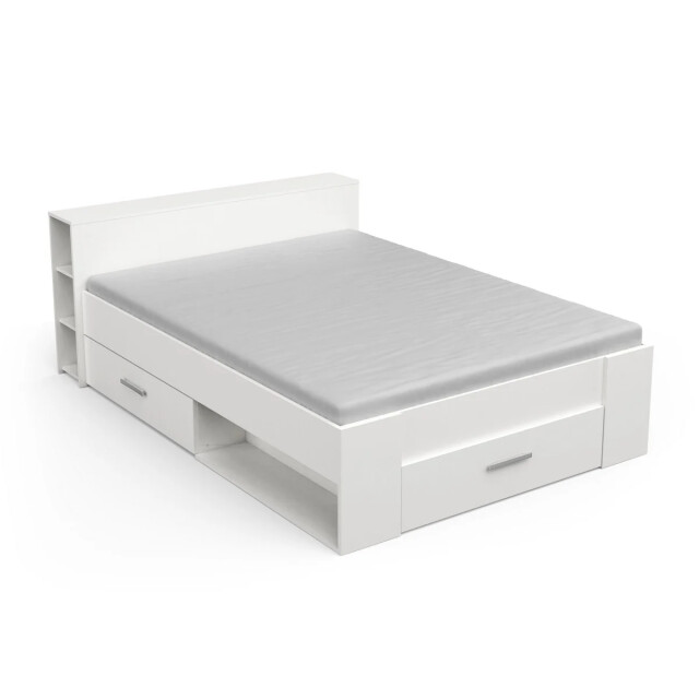 CaliCosy Bed 2 plaatsen wit met 3 laden en nissen 140x190 cm pocket 2930587 large