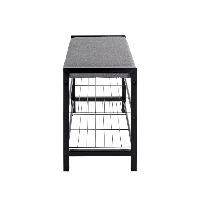 CaliCosy Bank van zwart metaal met grijze stof l75 cm 2951181 large