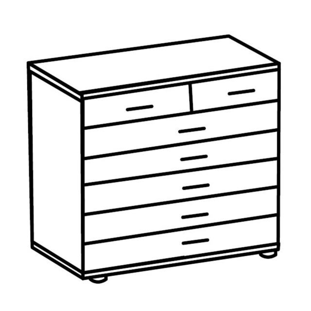 CaliCosy Ladenkast 7 laden eiken en grafietdecor l91 cm 2930087 large