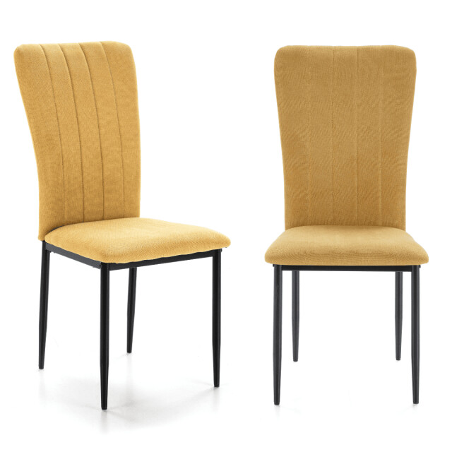 CaliCosy Set van 4 stoelen in stof met zwarte metalen poten l43 cm holly 3078801 large