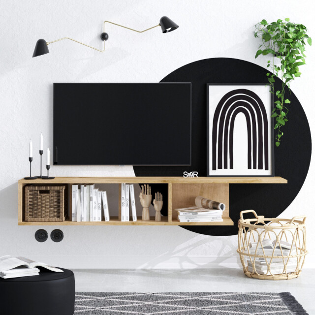 CaliCosy Tv-meubel in saffiereikendecor l150 cm pan 3039242 large