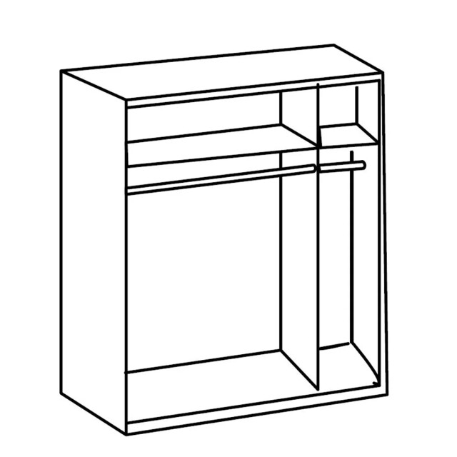 CaliCosy Kledingkast met 2 schuifdeuren: 1 eikenhouten decor + 1 grafiet l135cm 2930625 large